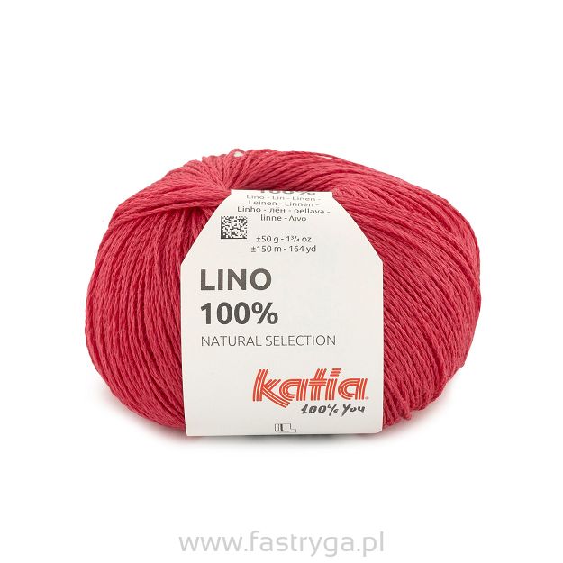 Włóczka Lino 100%  kolor 40 malina