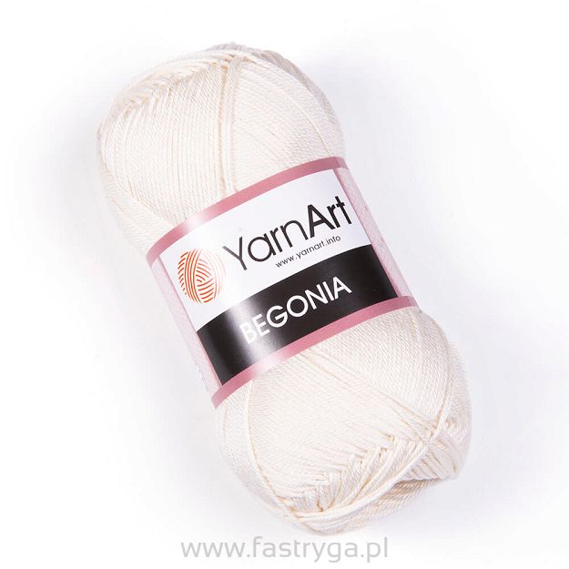 Włóczka 100% bawełny Begonia kolor 003 ecru/biały
