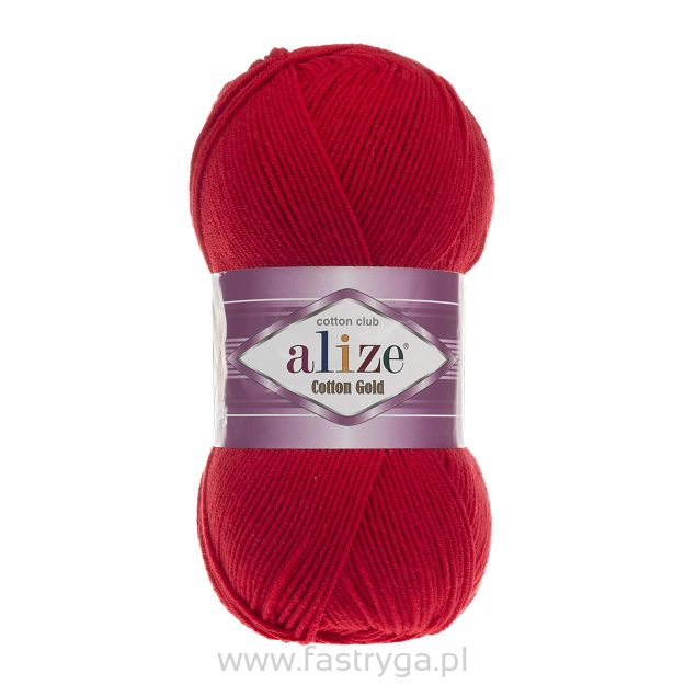 Włóczka Alize Cotton Gold 56 czerwony